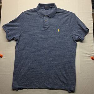 Ralph Lauren Men's Heather Navy Polo with Yellow Pony